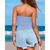 imageBTFBM Womens Strapless Tube Tops Summer Spring Clothes 2025 Trendy Casual Ruched Stretchy Going Out Bodycon Bandeau TopLight Blue