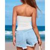 imageBTFBM Womens Strapless Tube Tops Summer Spring Clothes 2025 Trendy Casual Ruched Stretchy Going Out Bodycon Bandeau TopWhite