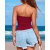 imageBTFBM Womens Strapless Tube Tops Summer Spring Clothes 2025 Trendy Casual Ruched Stretchy Going Out Bodycon Bandeau TopWine Red