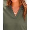 imageBTFBM Womens Summer Tops 2025 V Neck Short Sleeve Tshirt Loose Flowy Tunics Solid Color Dressy Casual Blouse ShirtsArmy Green