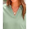 imageBTFBM Womens Summer Tops 2025 V Neck Short Sleeve Tshirt Loose Flowy Tunics Solid Color Dressy Casual Blouse ShirtsBean Green