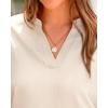 imageBTFBM Womens Summer Tops 2025 V Neck Short Sleeve Tshirt Loose Flowy Tunics Solid Color Dressy Casual Blouse ShirtsBeige