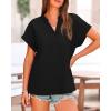 imageBTFBM Womens Summer Tops 2025 V Neck Short Sleeve Tshirt Loose Flowy Tunics Solid Color Dressy Casual Blouse ShirtsBlack