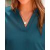 imageBTFBM Womens Summer Tops 2025 V Neck Short Sleeve Tshirt Loose Flowy Tunics Solid Color Dressy Casual Blouse ShirtsLake Blue