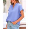 imageBTFBM Womens Summer Tops 2025 V Neck Short Sleeve Tshirt Loose Flowy Tunics Solid Color Dressy Casual Blouse ShirtsLight Blue