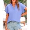 imageBTFBM Womens Summer Tops 2025 V Neck Short Sleeve Tshirt Loose Flowy Tunics Solid Color Dressy Casual Blouse ShirtsLight Blue