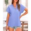 imageBTFBM Womens Summer Tops 2025 V Neck Short Sleeve Tshirt Loose Flowy Tunics Solid Color Dressy Casual Blouse ShirtsLight Blue