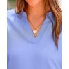 imageBTFBM Womens Summer Tops 2025 V Neck Short Sleeve Tshirt Loose Flowy Tunics Solid Color Dressy Casual Blouse ShirtsLight Blue