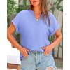 imageBTFBM Womens Summer Tops 2025 V Neck Short Sleeve Tshirt Loose Flowy Tunics Solid Color Dressy Casual Blouse ShirtsLight Blue