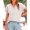 imageBTFBM Womens Summer Tops 2025 V Neck Short Sleeve Tshirt Loose Flowy Tunics Solid Color Dressy Casual Blouse ShirtsLight Grey