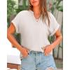 imageBTFBM Womens Summer Tops 2025 V Neck Short Sleeve Tshirt Loose Flowy Tunics Solid Color Dressy Casual Blouse ShirtsLight Grey
