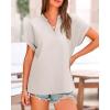 imageBTFBM Womens Summer Tops 2025 V Neck Short Sleeve Tshirt Loose Flowy Tunics Solid Color Dressy Casual Blouse ShirtsLight Grey