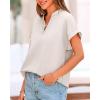imageBTFBM Womens Summer Tops 2025 V Neck Short Sleeve Tshirt Loose Flowy Tunics Solid Color Dressy Casual Blouse ShirtsLight Grey