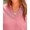imageBTFBM Womens Summer Tops 2025 V Neck Short Sleeve Tshirt Loose Flowy Tunics Solid Color Dressy Casual Blouse ShirtsPink