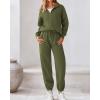 imageBTFBM Womens Sweatsuits 2 Piece Set 2025 Fleece Long Sleeve Zip Up Sweatshirt Sweatpants Winter Fall Outfits Jogger SetsArmy Green