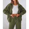 imageBTFBM Womens Sweatsuits 2 Piece Set 2025 Fleece Long Sleeve Zip Up Sweatshirt Sweatpants Winter Fall Outfits Jogger SetsArmy Green