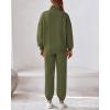 imageBTFBM Womens Sweatsuits 2 Piece Set 2025 Fleece Long Sleeve Zip Up Sweatshirt Sweatpants Winter Fall Outfits Jogger SetsArmy Green