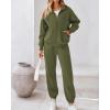 imageBTFBM Womens Sweatsuits 2 Piece Set 2025 Fleece Long Sleeve Zip Up Sweatshirt Sweatpants Winter Fall Outfits Jogger SetsArmy Green