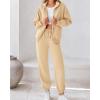 imageBTFBM Womens Sweatsuits 2 Piece Set 2025 Fleece Long Sleeve Zip Up Sweatshirt Sweatpants Winter Fall Outfits Jogger SetsBeige