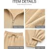 imageBTFBM Womens Sweatsuits 2 Piece Set 2025 Fleece Long Sleeve Zip Up Sweatshirt Sweatpants Winter Fall Outfits Jogger SetsBeige