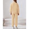 imageBTFBM Womens Sweatsuits 2 Piece Set 2025 Fleece Long Sleeve Zip Up Sweatshirt Sweatpants Winter Fall Outfits Jogger SetsBeige