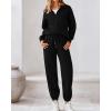 imageBTFBM Womens Sweatsuits 2 Piece Set 2025 Fleece Long Sleeve Zip Up Sweatshirt Sweatpants Winter Fall Outfits Jogger SetsBlack