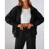 imageBTFBM Womens Sweatsuits 2 Piece Set 2025 Fleece Long Sleeve Zip Up Sweatshirt Sweatpants Winter Fall Outfits Jogger SetsBlack