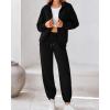 imageBTFBM Womens Sweatsuits 2 Piece Set 2025 Fleece Long Sleeve Zip Up Sweatshirt Sweatpants Winter Fall Outfits Jogger SetsBlack