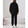 imageBTFBM Womens Sweatsuits 2 Piece Set 2025 Fleece Long Sleeve Zip Up Sweatshirt Sweatpants Winter Fall Outfits Jogger SetsBlack