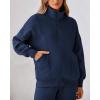 imageBTFBM Womens Sweatsuits 2 Piece Set 2025 Fleece Long Sleeve Zip Up Sweatshirt Sweatpants Winter Fall Outfits Jogger SetsDark Blue