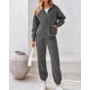 imageBTFBM Womens Sweatsuits 2 Piece Set 2025 Fleece Long Sleeve Zip Up Sweatshirt Sweatpants Winter Fall Outfits Jogger SetsDark Grey