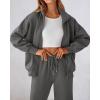 imageBTFBM Womens Sweatsuits 2 Piece Set 2025 Fleece Long Sleeve Zip Up Sweatshirt Sweatpants Winter Fall Outfits Jogger SetsDark Grey