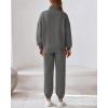 imageBTFBM Womens Sweatsuits 2 Piece Set 2025 Fleece Long Sleeve Zip Up Sweatshirt Sweatpants Winter Fall Outfits Jogger SetsDark Grey