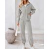 imageBTFBM Womens Sweatsuits 2 Piece Set 2025 Fleece Long Sleeve Zip Up Sweatshirt Sweatpants Winter Fall Outfits Jogger SetsGrey
