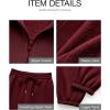 imageBTFBM Womens Sweatsuits 2 Piece Set 2025 Fleece Long Sleeve Zip Up Sweatshirt Sweatpants Winter Fall Outfits Jogger SetsWine Red