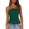 imageBTFBM Womens Strapless Tube Tops Summer Spring Clothes 2025 Trendy Casual Ruched Stretchy Going Out Bodycon Bandeau TopDark Green