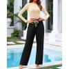 imageBTFBM Casual 2 Piece Sets For Women Spring Outfits 2025 Long Sleeve Crop Top Wide Leg Pants Summer Matching Lounge SetSolid Beige Black