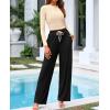 imageBTFBM Casual 2 Piece Sets For Women Spring Outfits 2025 Long Sleeve Crop Top Wide Leg Pants Summer Matching Lounge SetSolid Beige Black