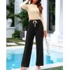 imageBTFBM Casual 2 Piece Sets For Women Spring Outfits 2025 Long Sleeve Crop Top Wide Leg Pants Summer Matching Lounge SetSolid Beige Black