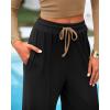 imageBTFBM Casual 2 Piece Sets For Women Spring Outfits 2025 Long Sleeve Crop Top Wide Leg Pants Summer Matching Lounge SetSolid Camel Black