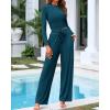 imageBTFBM Casual 2 Piece Sets For Women Spring Outfits 2025 Long Sleeve Crop Top Wide Leg Pants Summer Matching Lounge SetSolid Lake Blue