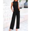 imageBTFBM One Piece Jumpsuits For Women Dressy Casual Spring Summer Outfits 2025 Sleeveless Mock Neck Wide Leg Pants RompersBlack