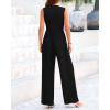 imageBTFBM One Piece Jumpsuits For Women Dressy Casual Spring Summer Outfits 2025 Sleeveless Mock Neck Wide Leg Pants RompersBlack