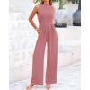 imageBTFBM One Piece Jumpsuits For Women Dressy Casual Spring Summer Outfits 2025 Sleeveless Mock Neck Wide Leg Pants RompersDusty Pink