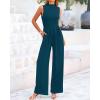 imageBTFBM One Piece Jumpsuits For Women Dressy Casual Spring Summer Outfits 2025 Sleeveless Mock Neck Wide Leg Pants RompersLake Blue