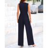 imageBTFBM One Piece Jumpsuits For Women Dressy Casual Spring Summer Outfits 2025 Sleeveless Mock Neck Wide Leg Pants RompersNavy