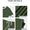 imageBTFBM Womens 2 Piece Outfits 2025 Spring Fashion Casual Clothes Ribbed Knit Crop Top Wide Leg Pants Tracksuit Lounge SetArmy Green