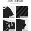 imageBTFBM Womens 2 Piece Outfits 2025 Spring Fashion Casual Clothes Ribbed Knit Crop Top Wide Leg Pants Tracksuit Lounge SetBlack