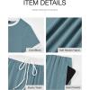 imageBTFBM Womens 2 Piece Outfits 2025 Spring Fashion Casual Clothes Ribbed Knit Crop Top Wide Leg Pants Tracksuit Lounge SetGrey Blue