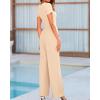 imageBTFBM Womens Casual 2 Pieces Outfits Dressy Square Neck Short Sleeve Bodysuit Drawstring Pants Knit Lounge Matching SetsSolid Beige